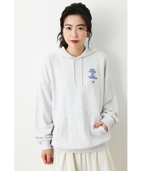 RODEO CROWNS WIDE BOWL（ロデオクラウンズワイドボウル）の「BUTTERFLY スウェットパーカー（パーカー・レディース・グレー×ホワイト/ブラック/ダークグリーン・FREE）」の7枚目の写真