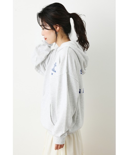 RODEO CROWNS WIDE BOWL（ロデオクラウンズワイドボウル）の「BUTTERFLY スウェットパーカー（パーカー・レディース・グレー×ホワイト/ブラック/ダークグリーン・FREE）」の9枚目の写真