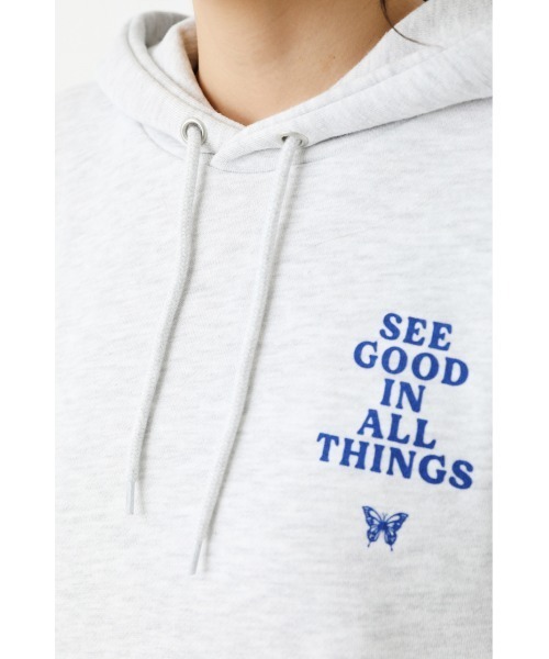 RODEO CROWNS WIDE BOWL（ロデオクラウンズワイドボウル）の「BUTTERFLY スウェットパーカー（パーカー・レディース・グレー×ホワイト/ブラック/ダークグリーン・FREE）」の13枚目の写真