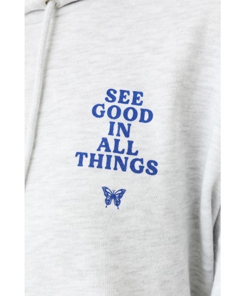 RODEO CROWNS WIDE BOWL（ロデオクラウンズワイドボウル）の「BUTTERFLY スウェットパーカー（パーカー・レディース・グレー×ホワイト/ブラック/ダークグリーン・FREE）」の17枚目の写真