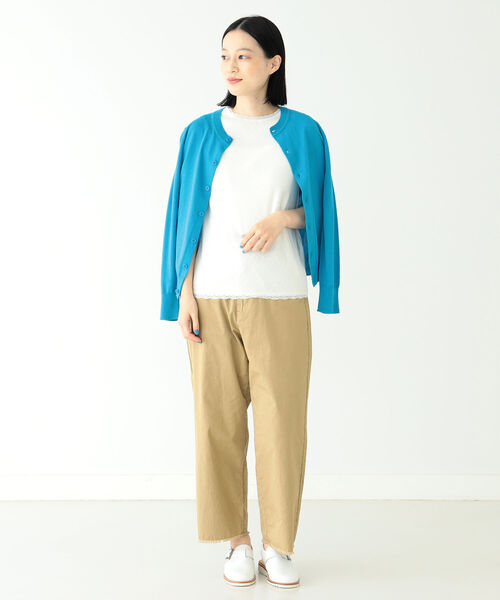 BEAMS BOY（ビームスボーイ）の「BEAMS BOY / パターン メッシュ ノースリーブ（タンクトップ・レディース・オフホワイト/オレンジ系その他/ブラック・ONE SIZE）」の10枚目の写真