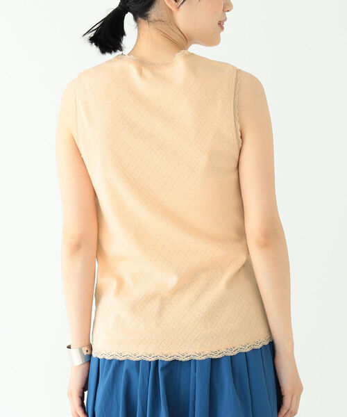 BEAMS BOY（ビームスボーイ）の「BEAMS BOY / パターン メッシュ ノースリーブ（タンクトップ・レディース・オフホワイト/オレンジ系その他/ブラック・ONE SIZE）」の13枚目の写真