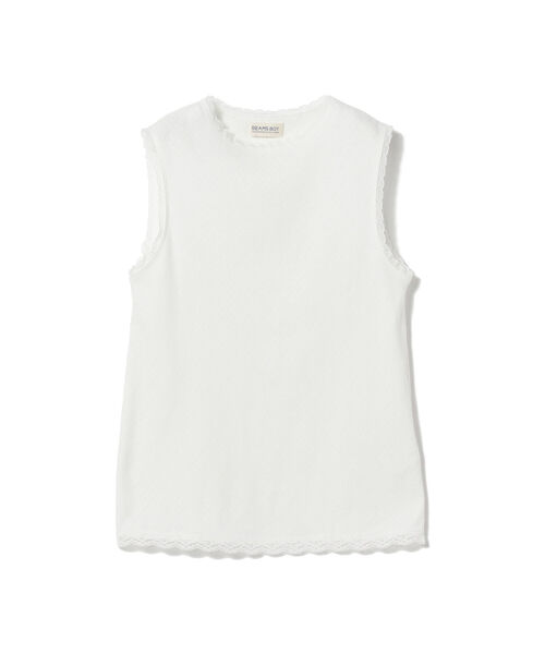 BEAMS BOY（ビームスボーイ）の「BEAMS BOY / パターン メッシュ ノースリーブ（タンクトップ・レディース・オフホワイト/オレンジ系その他/ブラック・ONE SIZE）」の18枚目の写真