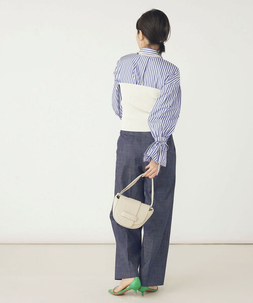 NOLLEY’S（ノーリーズ）の「リボンスリーブショートシャツ（シャツ/ブラウス・レディース・ブルー系その他3/オフホワイト・38）」の7枚目の写真