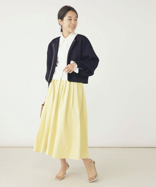 NOLLEY’S（ノーリーズ）の「リボンスリーブショートシャツ（シャツ/ブラウス・レディース・ブルー系その他3/オフホワイト・38）」の12枚目の写真