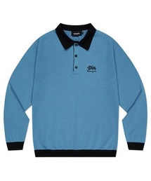 『mahagrid/マハグリッド』LION LS KNIT POLO/ライオンニットポロ