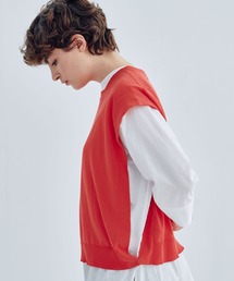 LE GLAZIK | LE GLAZIK | コットン ワイドクルーネックベスト WOMEN(ベスト)