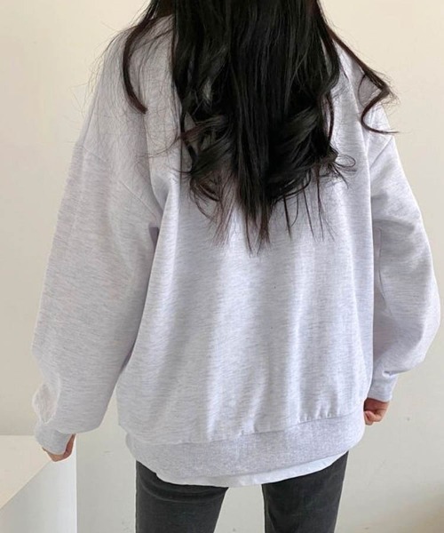 Dalfwin(ダールフィン)の「韓国ファッションBEATプリントドルマンスリーブスウェットトレーナー(スウェット・レディース・グレー系その他/チャコールグレー/モカ/オートミール/グレー系2/ブラウン系2/ベージュ系2/グレー系その他2・FREE)」の11枚目の写真