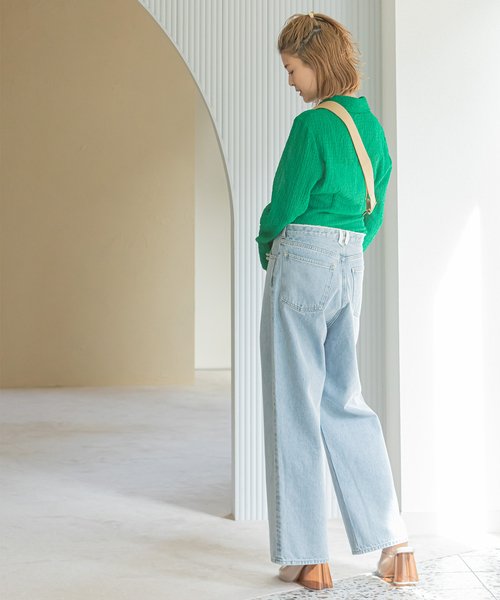 U by SPICK&SPAN（ユーバイスピックアンドスパン）の「ADELE（デニムパンツ・レディース・コバルトブルー/ブラック・24/25/26/27）」の17枚目の写真