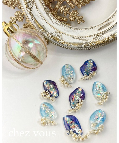 tone(トーン)の「【chez vous】Diamond dust ピアス (MA)(ピアス(両耳用)・レディース・コバルトブルー/スカイブルー・FREE)」の10枚目の写真