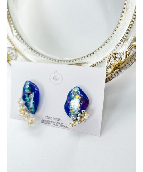 tone(トーン)の「【chez vous】Diamond dust ピアス (MA)(ピアス(両耳用)・レディース・コバルトブルー/スカイブルー・FREE)」の12枚目の写真