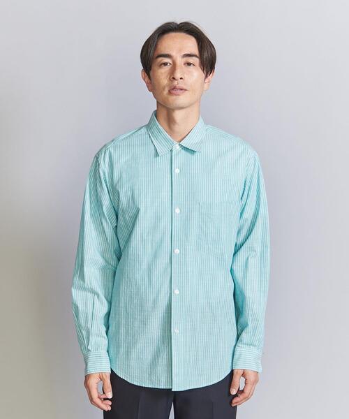 BEAUTY&YOUTH UNITED ARROWS(ビューティーアンドユースユナイテッドアローズ)の「プレップ ピンストライプ レギュラー フォルム テーパード シャツ(シャツ/ブラウス・メンズ・ベージュ/ネイビー/ターコイズブルー・S/M/L/XL)」の13枚目の写真