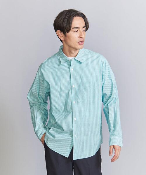 BEAUTY&YOUTH UNITED ARROWS(ビューティーアンドユースユナイテッドアローズ)の「プレップ ピンストライプ レギュラー フォルム テーパード シャツ(シャツ/ブラウス・メンズ・ベージュ/ネイビー/ターコイズブルー・S/M/L/XL)」の7枚目の写真