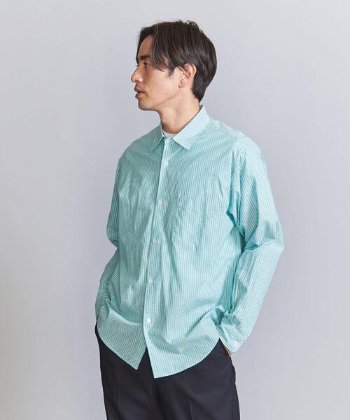 BEAUTY&YOUTH UNITED ARROWS(ビューティーアンドユースユナイテッドアローズ)の「プレップ ピンストライプ レギュラー フォルム テーパード シャツ(シャツ/ブラウス・メンズ・ベージュ/ネイビー/ターコイズブルー・S/M/L/XL)」の10枚目の写真