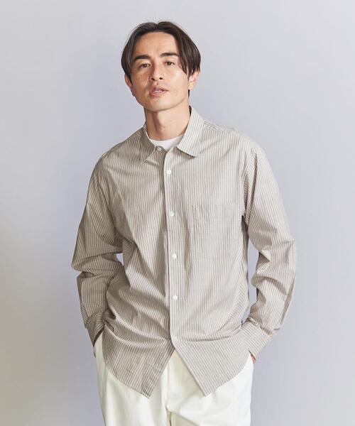 BEAUTY&YOUTH UNITED ARROWS(ビューティーアンドユースユナイテッドアローズ)の「プレップ ピンストライプ レギュラー フォルム テーパード シャツ(シャツ/ブラウス・メンズ・ベージュ/ネイビー/ターコイズブルー・S/M/L/XL)」の14枚目の写真