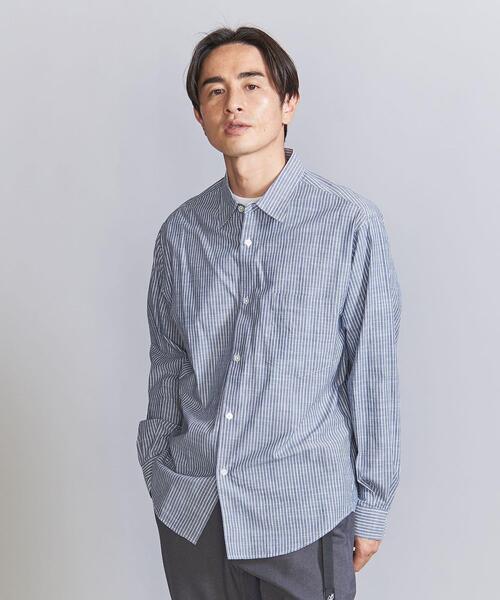BEAUTY&YOUTH UNITED ARROWS(ビューティーアンドユースユナイテッドアローズ)の「プレップ ピンストライプ レギュラー フォルム テーパード シャツ(シャツ/ブラウス・メンズ・ベージュ/ネイビー/ターコイズブルー・S/M/L/XL)」の17枚目の写真