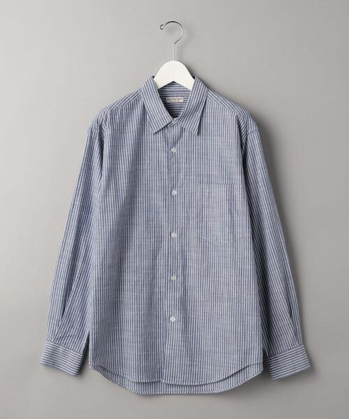 BEAUTY&YOUTH UNITED ARROWS(ビューティーアンドユースユナイテッドアローズ)の「プレップ ピンストライプ レギュラー フォルム テーパード シャツ(シャツ/ブラウス・メンズ・ベージュ/ネイビー/ターコイズブルー・S/M/L/XL)」の8枚目の写真