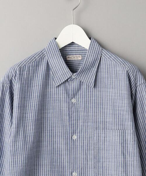 BEAUTY&YOUTH UNITED ARROWS(ビューティーアンドユースユナイテッドアローズ)の「プレップ ピンストライプ レギュラー フォルム テーパード シャツ(シャツ/ブラウス・メンズ・ベージュ/ネイビー/ターコイズブルー・S/M/L/XL)」の5枚目の写真