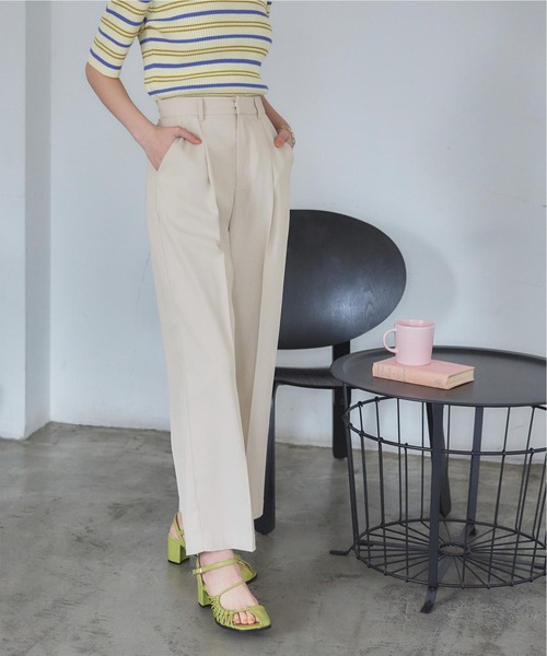 titivate（ティティベイト）の「センタープレスツイルセミワイドパンツ（その他パンツ・レディース・オレンジ/ブラック/アイボリー/ライトグリーン/ブルー・S/M/L）」の18枚目の写真