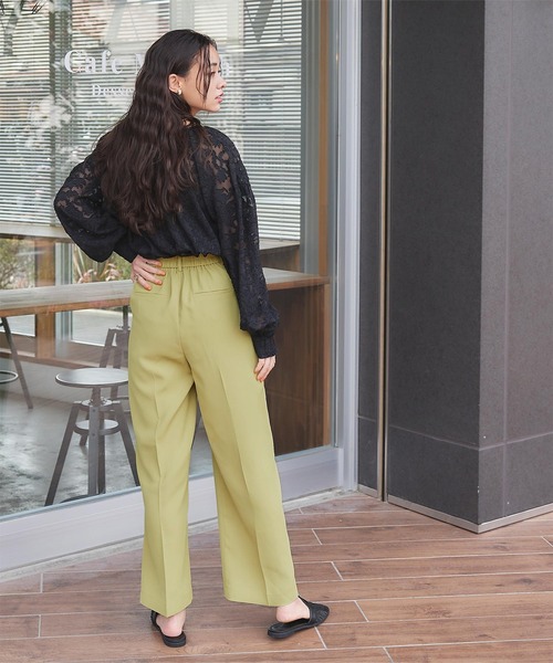 titivate（ティティベイト）の「センタープレスツイルセミワイドパンツ（その他パンツ・レディース・オレンジ/ブラック/アイボリー/ライトグリーン/ブルー・S/M/L）」の7枚目の写真