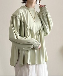 ECRIRE | 【陽コラボ】Vラインギャザーブラウス(シャツ/ブラウス)