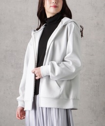 ポンチ素材 ジップアップパーカー