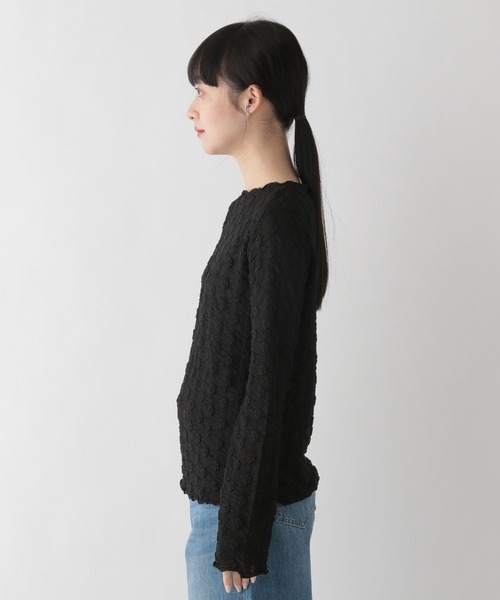 LOWRYS FARM(ローリーズファーム)の「シアーフラワージャガードロングスリーブ 191365(Tシャツ/カットソー・レディース・ブラック/グリーン/アイボリー・FREE)」の21枚目の写真