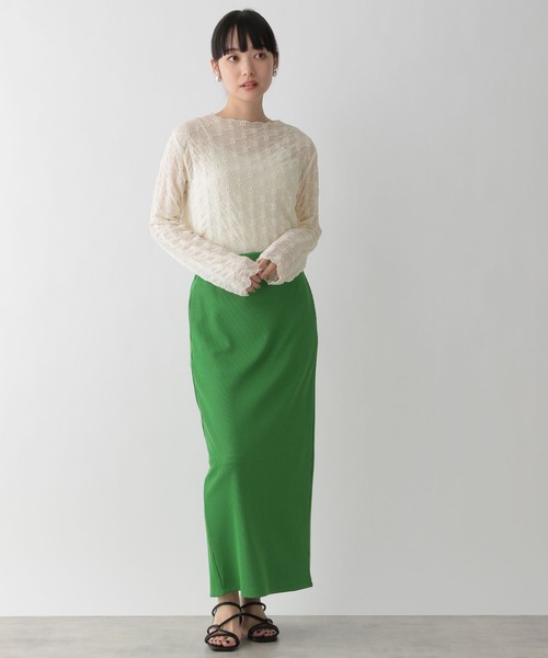 LOWRYS FARM(ローリーズファーム)の「シアーフラワージャガードロングスリーブ 191365(Tシャツ/カットソー・レディース・ブラック/グリーン/アイボリー・FREE)」の22枚目の写真