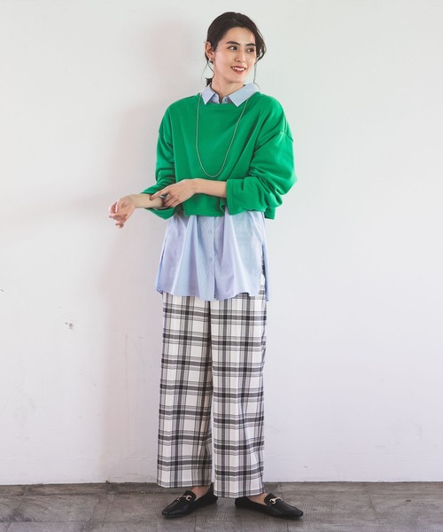 LEPSIM(レプシィム)の「チェック柄ピンタックパンツ(スラックス・レディース・グレー/ベージュ系その他・X-SMALL/MEDIUM/LL/LARGE/SMALL)」の9枚目の写真