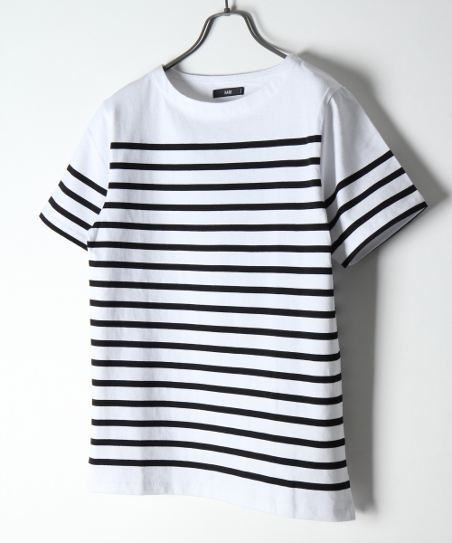 HARE(ハレ)の「マリンボーダーカット(HARE)(Tシャツ/カットソー・メンズ・オフホワイト/グレー/ネイビー/ブルー・SMALL/MEDIUM/LARGE)」の2枚目の写真
