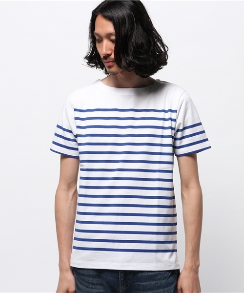 HARE(ハレ)の「マリンボーダーカット(HARE)(Tシャツ/カットソー・メンズ・オフホワイト/グレー/ネイビー/ブルー・SMALL/MEDIUM/LARGE)」の5枚目の写真