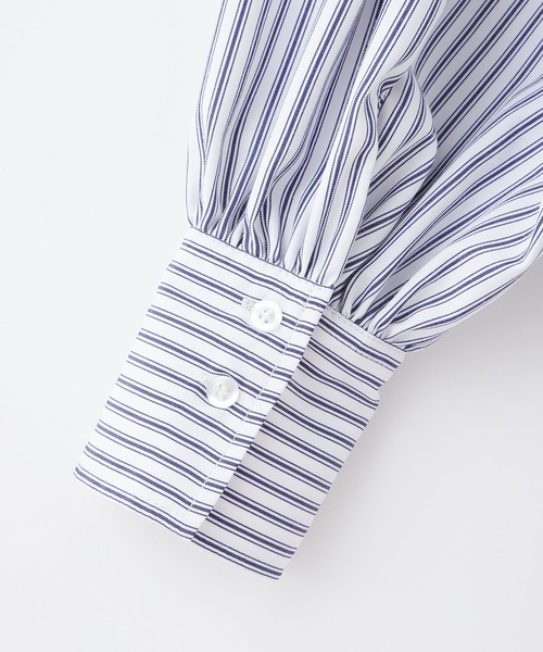 BONLECILL（ボンルシール）の「2way ボリュームスリーブ／ノースリーブ バンドカラーロングシャツワンピース（シャツワンピース・レディース・ブラック系/ネイビー系/ブルー系/オフホワイト・FREE）」の11枚目の写真