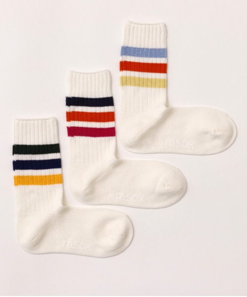 rasox（ラソックス）の「rasox（ラソックス）／　3ライン・リブクルー（ソックス/靴下・レディース・ホワイト×グリーン/ホワイト×ブルー/ホワイト×ネイビー/ホワイト系その他4・SMALL/LARGE/MEDIUM）」の17枚目の写真