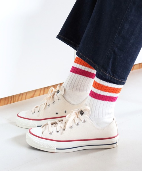 rasox（ラソックス）の「rasox（ラソックス）／　3ライン・リブクルー（ソックス/靴下・レディース・ホワイト×グリーン/ホワイト×ブルー/ホワイト×ネイビー/ホワイト系その他4・SMALL/LARGE/MEDIUM）」の20枚目の写真