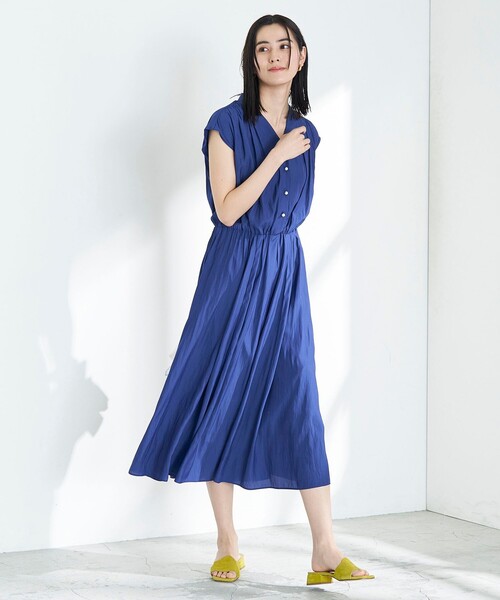 ◇【WEB限定】ECO割繊パール釦ワンピース