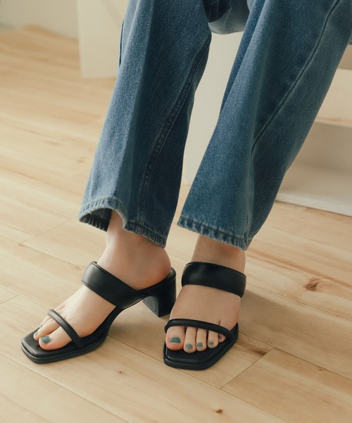 SENSE OF PLACE by URBAN RESEARCH（センスオブプレイスバイアーバンリサーチ）の「ダブルバンドサンダル（サンダル・レディース・ブラック/アイボリー/イエロー系その他・SMALL/MEDIUM/LARGE）」の3枚目の写真
