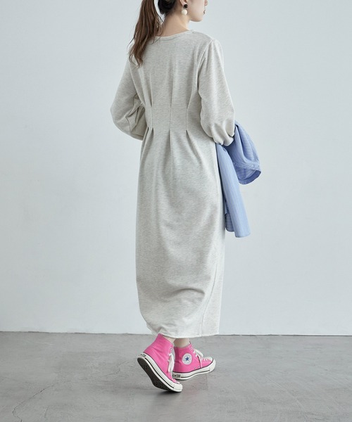 etoll.（エトル）の「ウエストタックスウェットワンピース（ワンピース・レディース・ブラック/オートミール・FREE）」の13枚目の写真