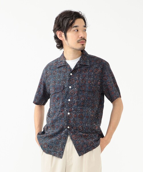 BEAMS PLUS(ビームスプラス)の「BEAMS PLUS / アジュラックプリント ショートスリーブ オープンカラー シャツ(シャツ/ブラウス・メンズ・ブルー/ブラック・L/S/XL/M)」の5枚目の写真
