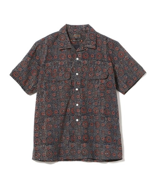BEAMS PLUS(ビームスプラス)の「BEAMS PLUS / アジュラックプリント ショートスリーブ オープンカラー シャツ(シャツ/ブラウス・メンズ・ブルー/ブラック・L/S/XL/M)」の10枚目の写真