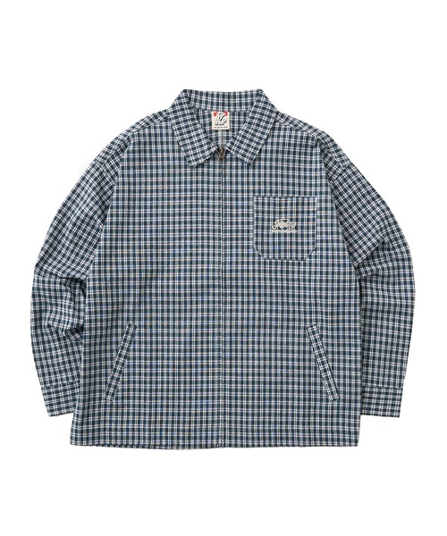 WHO'S WHO gallery（フーズフーギャラリー）の「COOPER FACT チェックジップコーチシャツ（シャツ/ブラウス・メンズ・ブラック/ホワイト/ネイビー/グリーン・FREE）」の18枚目の写真