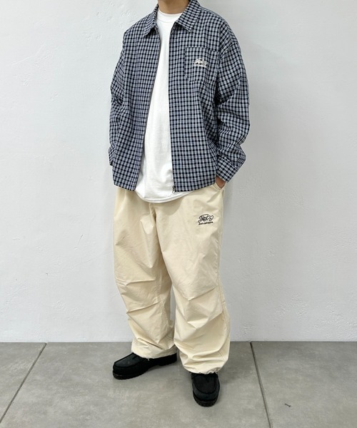 WHO'S WHO gallery（フーズフーギャラリー）の「COOPER FACT チェックジップコーチシャツ（シャツ/ブラウス・メンズ・ブラック/ホワイト/ネイビー/グリーン・FREE）」の9枚目の写真