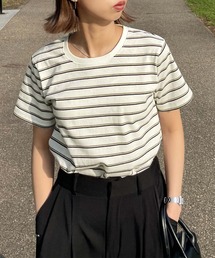 Chillfar | コンパクトTシャツ/無地/細ボーダー(Tシャツ/カットソー)