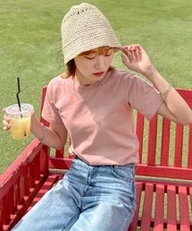 コンパクトTシャツ/無地/細ボーダー