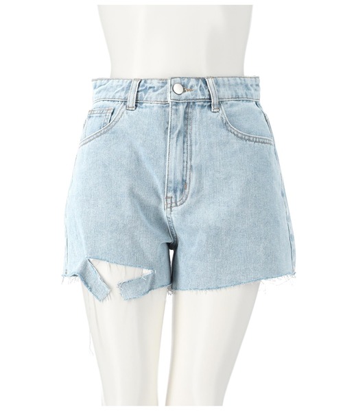 ANAP(アナップ)の「カットオフデニムショートパンツ(デニムパンツ・レディース・ライトブルー/スミクロ・M/S)」の14枚目の写真