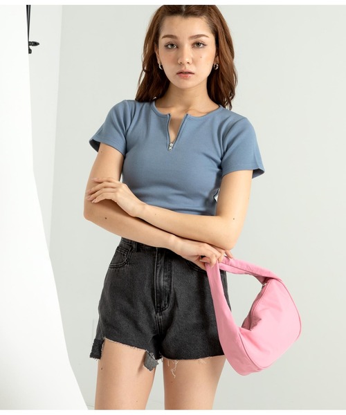 ANAP(アナップ)の「カットオフデニムショートパンツ(デニムパンツ・レディース・ライトブルー/スミクロ・M/S)」の5枚目の写真