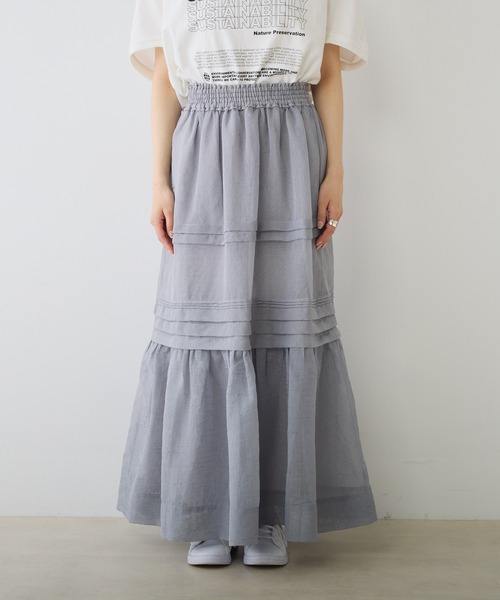 PUAL CE CIN（ピュアルセシン）の「オーガンジー2WAYスカート（スカート・レディース・グレー/ブラック・FREE）」の8枚目の写真