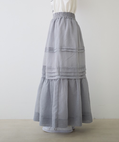 PUAL CE CIN（ピュアルセシン）の「オーガンジー2WAYスカート（スカート・レディース・グレー/ブラック・FREE）」の9枚目の写真
