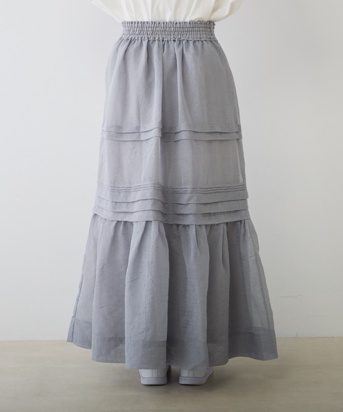 PUAL CE CIN（ピュアルセシン）の「オーガンジー2WAYスカート（スカート・レディース・グレー/ブラック・FREE）」の10枚目の写真