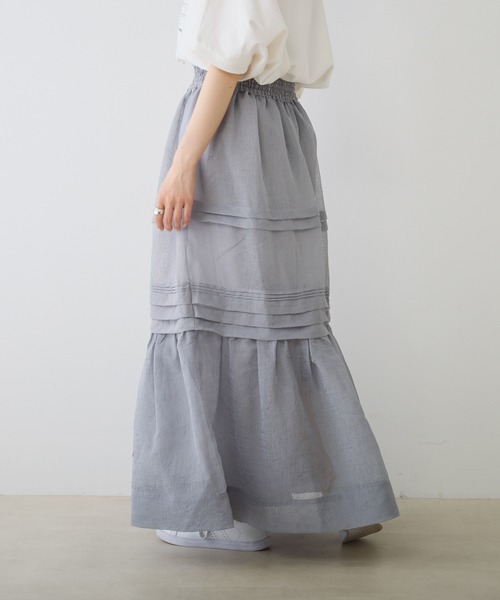 PUAL CE CIN（ピュアルセシン）の「オーガンジー2WAYスカート（スカート・レディース・グレー/ブラック・FREE）」の15枚目の写真