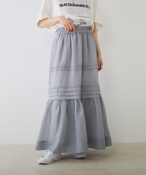 PUAL CE CIN（ピュアルセシン）の「オーガンジー2WAYスカート（スカート・レディース・グレー/ブラック・FREE）」の14枚目の写真